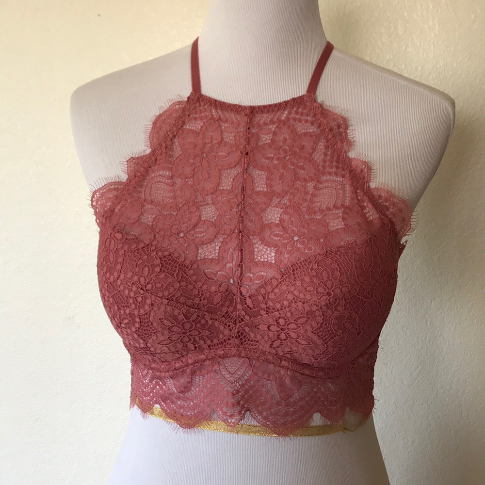 Pink Vs crop lace Bandeaus
